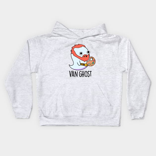 Van Ghost Funny Artist Ghost Pun Kids Hoodie by punnybone